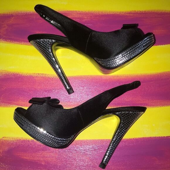 Lulu Townsend black/sequins high heel shoe 7.5 - Picture 1 of 8